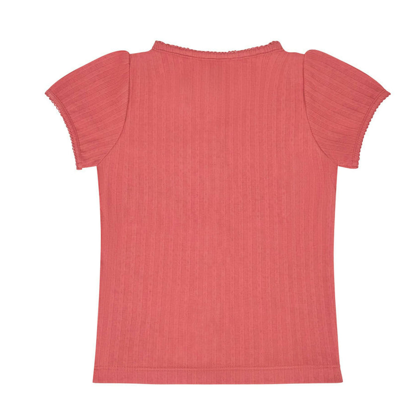 girls sailor red puff sleeve pointelle shirt