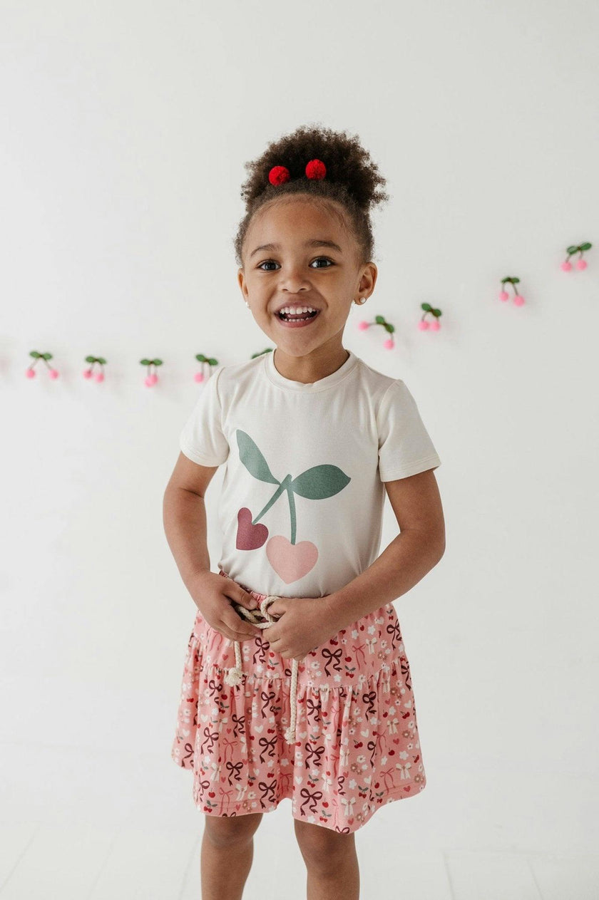 Girls Short Sleeve Tee in Cherries