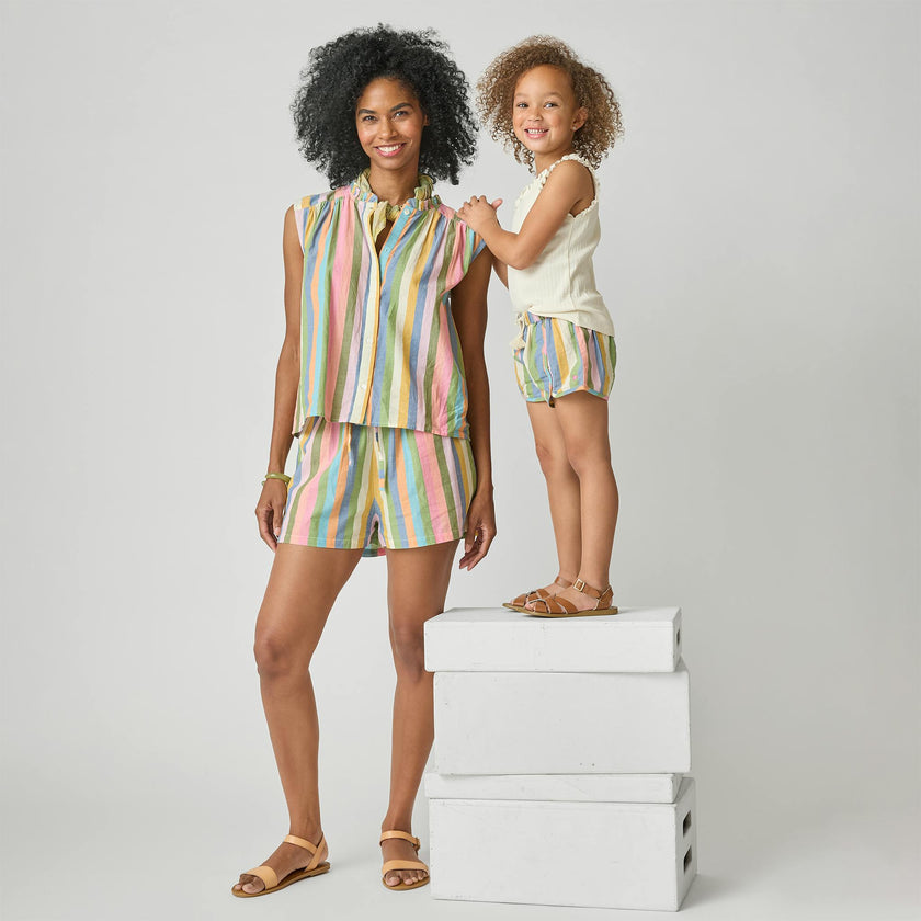 Girls Millie Short - Parade Stripe