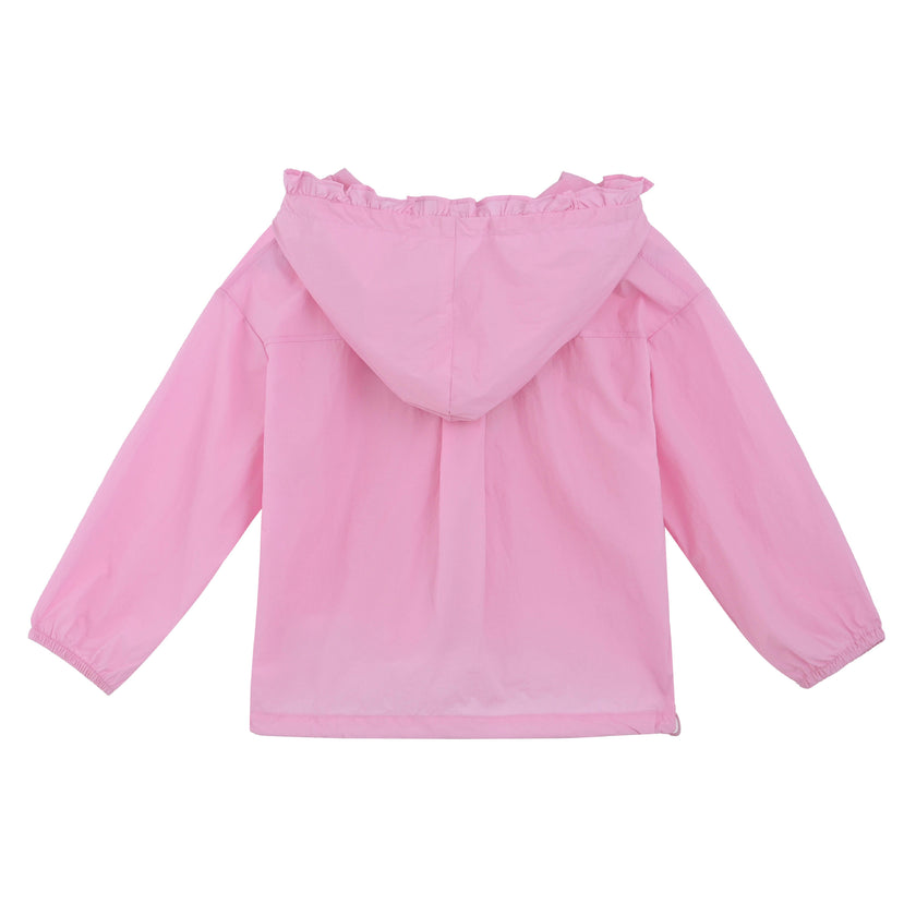Pink Light Jacket with Ruffle Hood