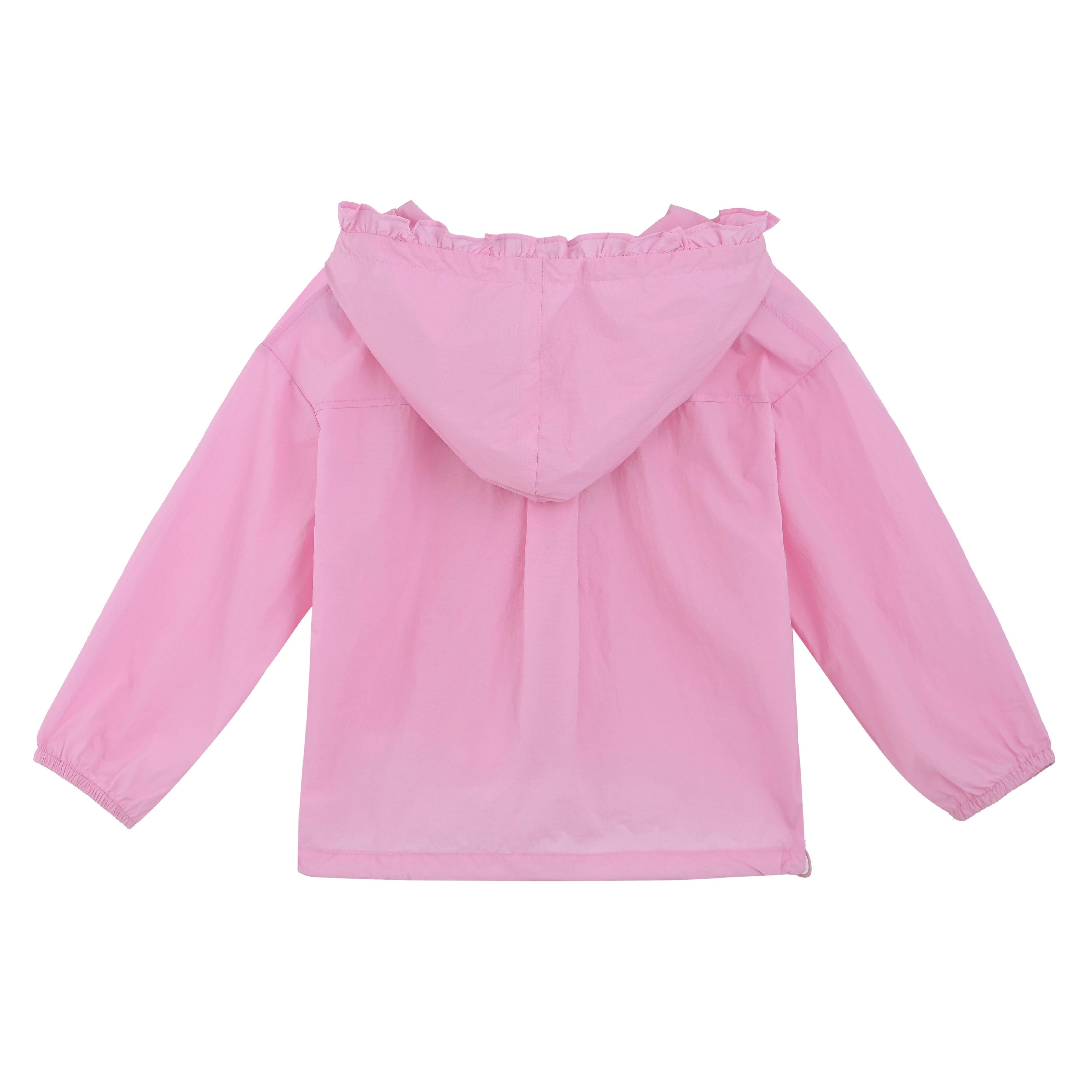 Pink Light Jacket with Ruffle Hood