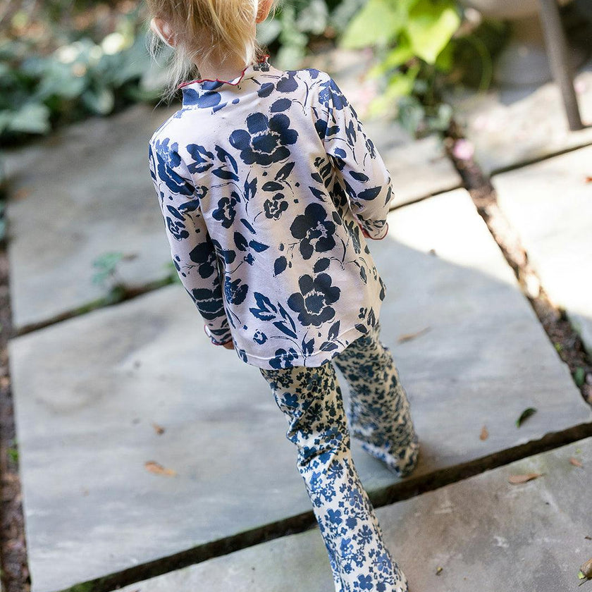 Evelyn Turtleneck in Dot Stripe and Shelby Navy