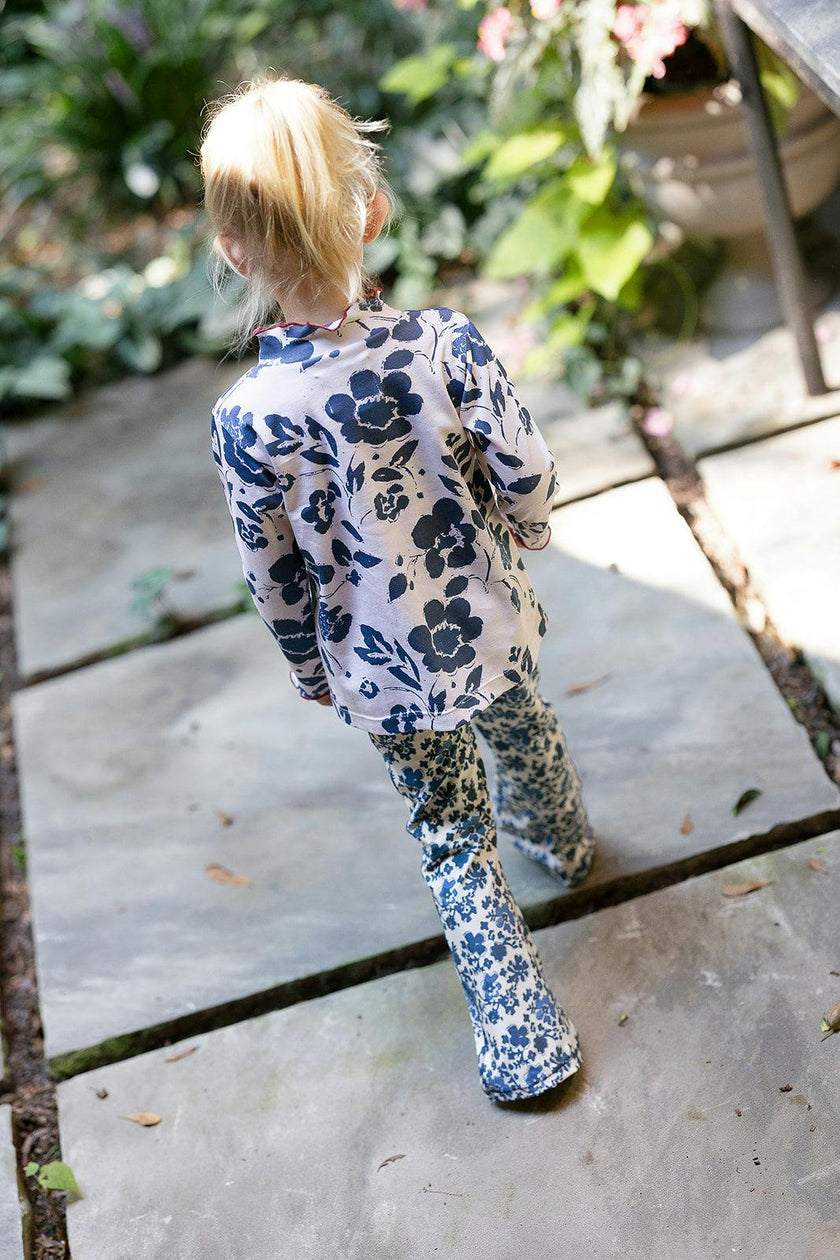 Evelyn Turtleneck in Dot Stripe and Shelby Navy