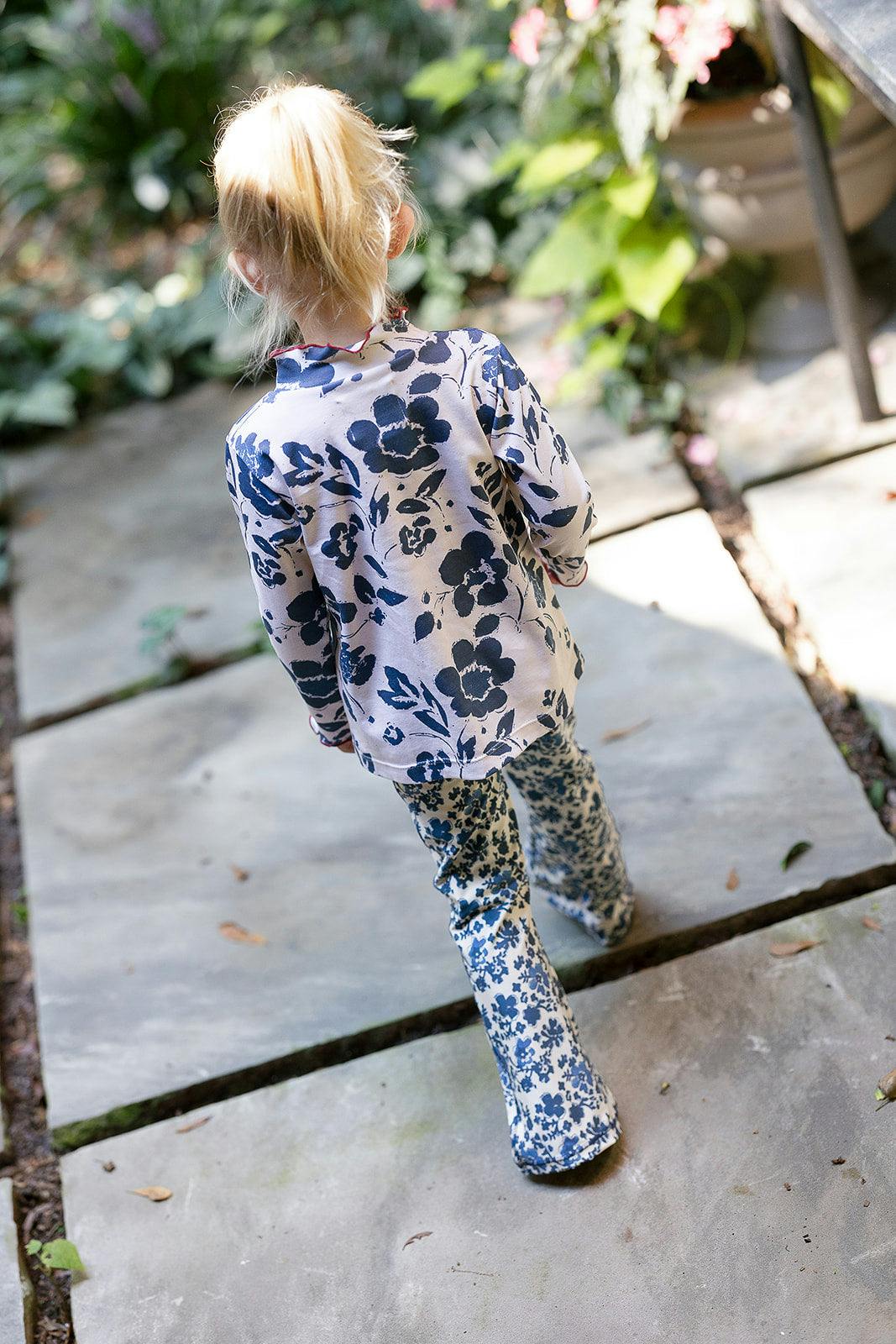 Evelyn Turtleneck in Dot Stripe and Shelby Navy