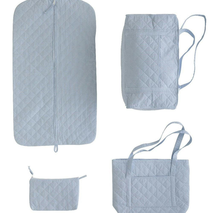 Quilted Luggage - Light Blue