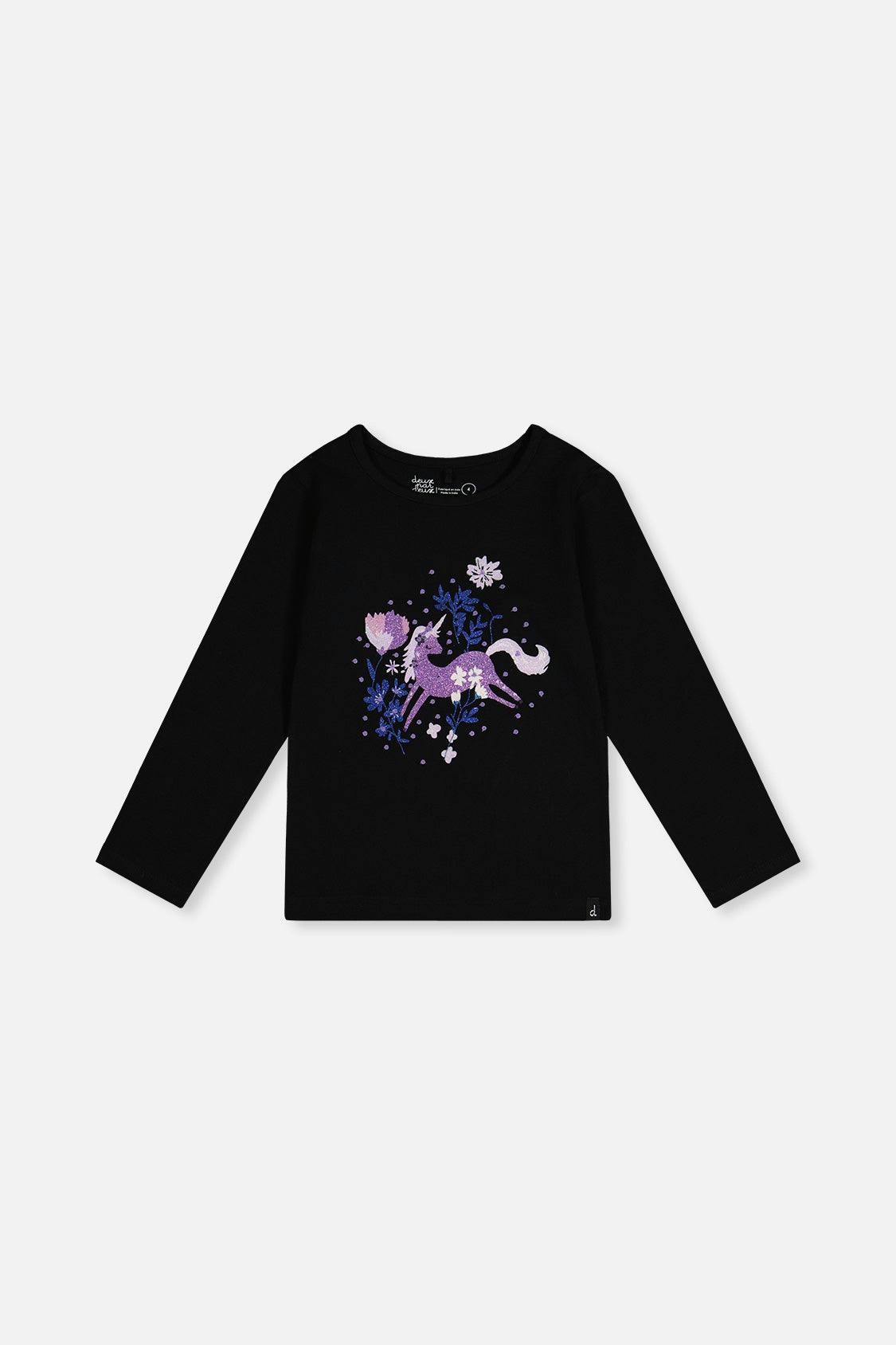 Organic Cotton Jersey T-Shirt Black And Mauve