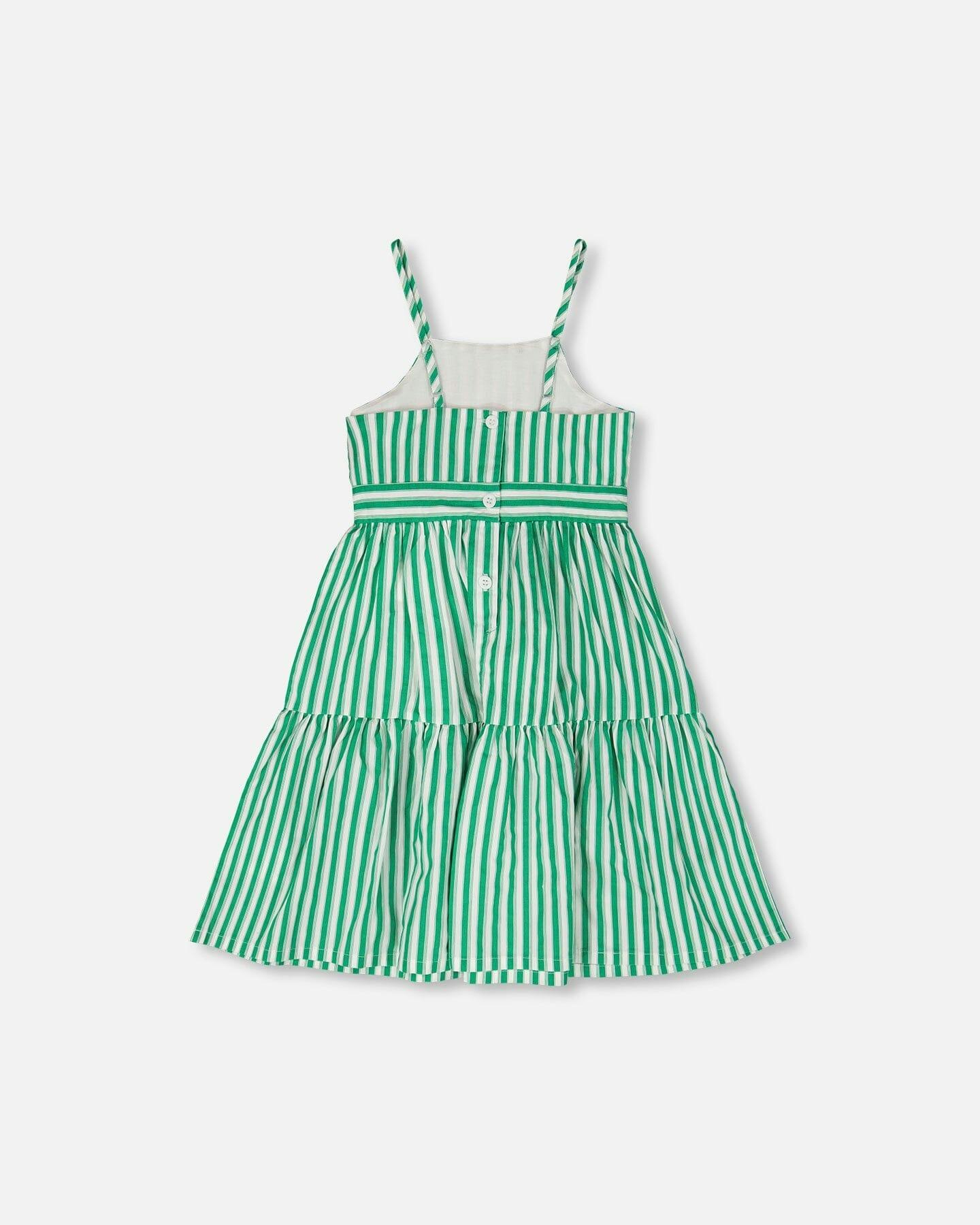 Cotton Sundress Green Stripes