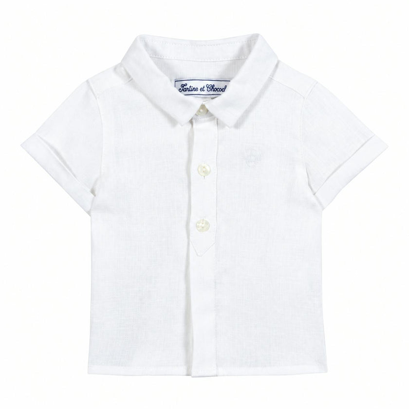 TARTINE ET CHOCOLAT Short Sleeve Baby Chemise - Blanc