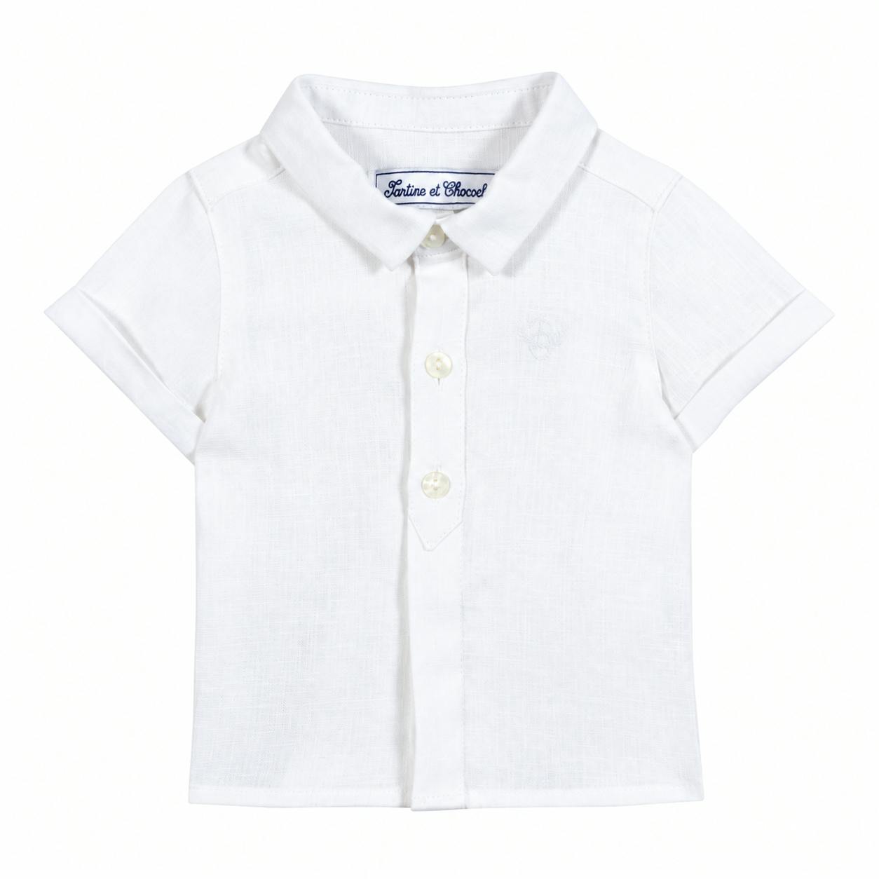 TARTINE ET CHOCOLAT Short Sleeve Baby Chemise - Blanc
