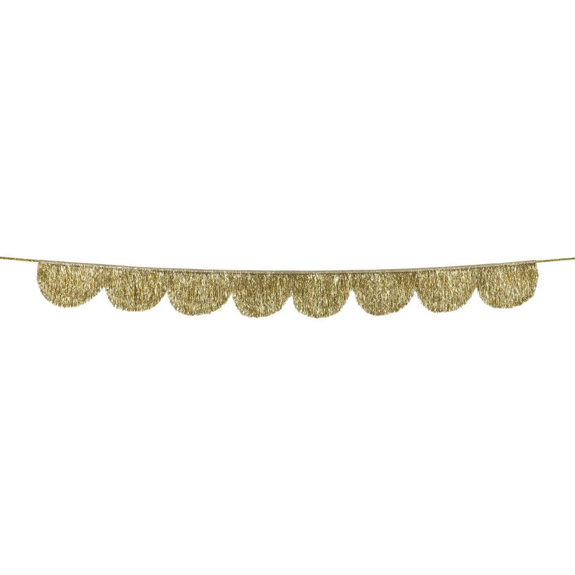 Gold Tinsel Scallop Garland