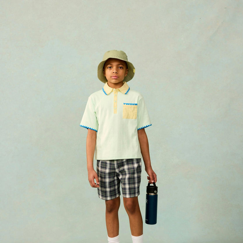 Play Cargo Shorts in Grey Plaid
