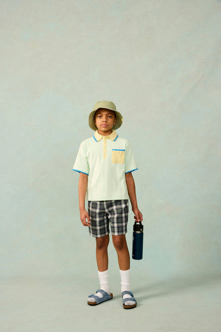 Play Cargo Shorts in Grey Plaid