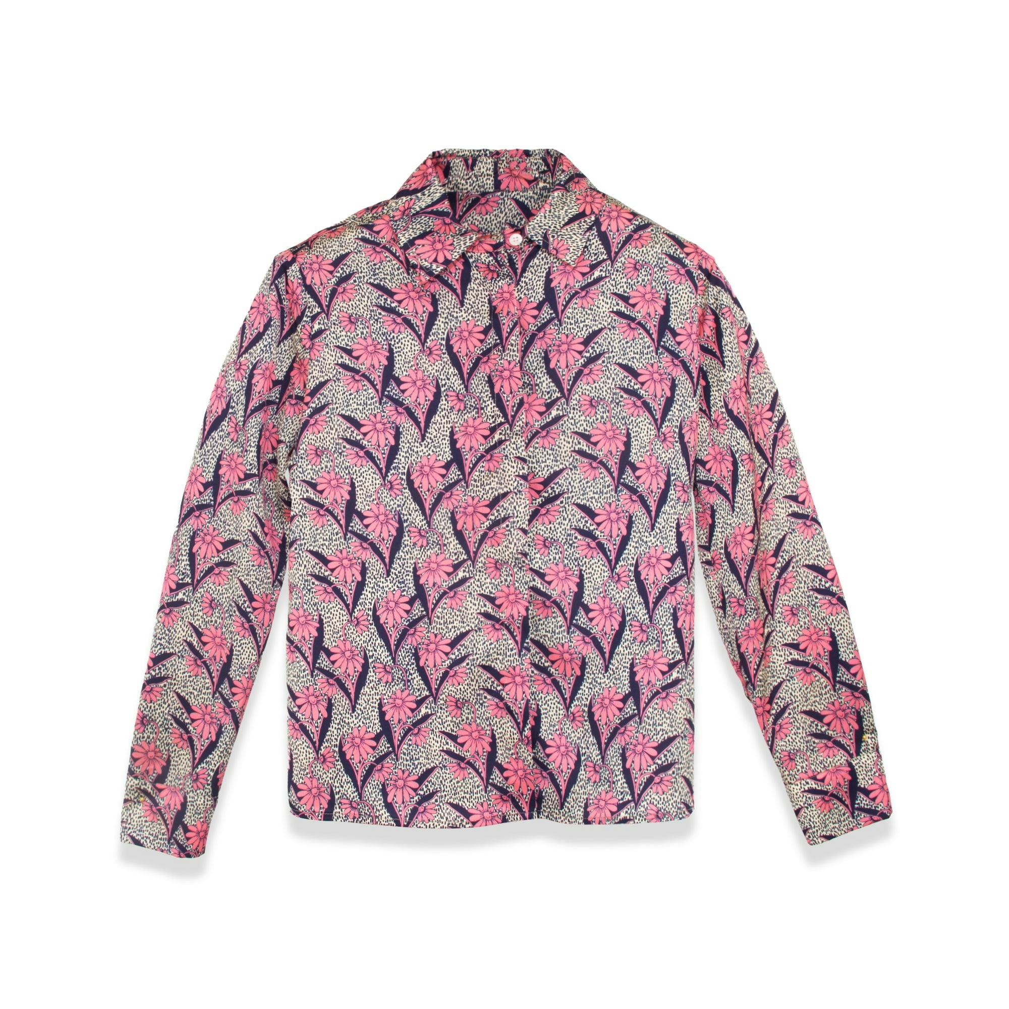 FLORAL SILKY BLOUSE