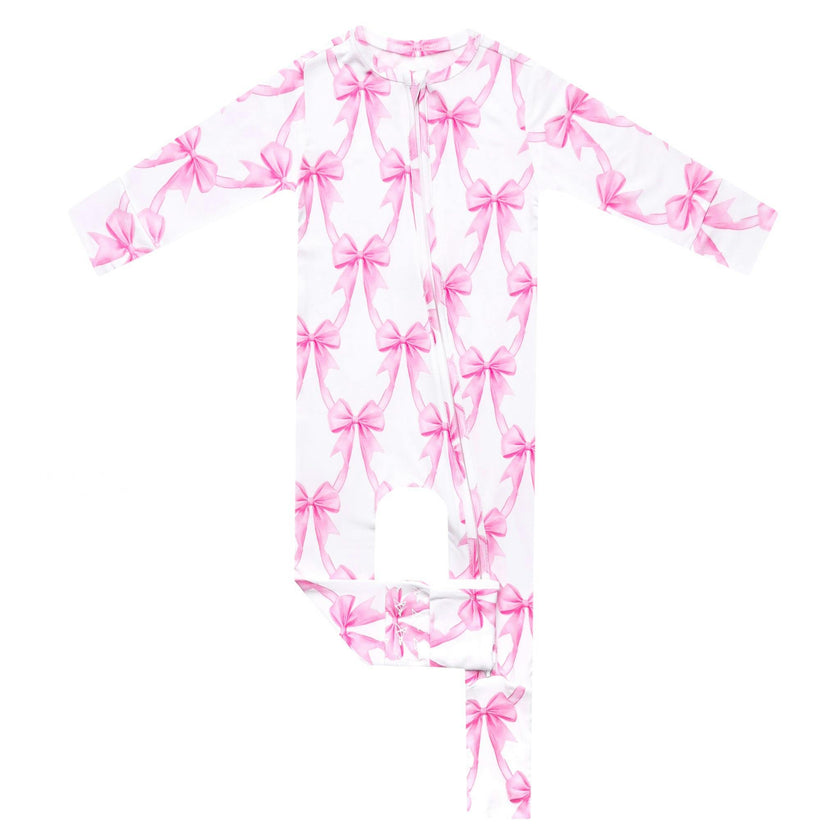 Bamboo Convertible Zip-Up Footie Pajama - Bow My Gosh
