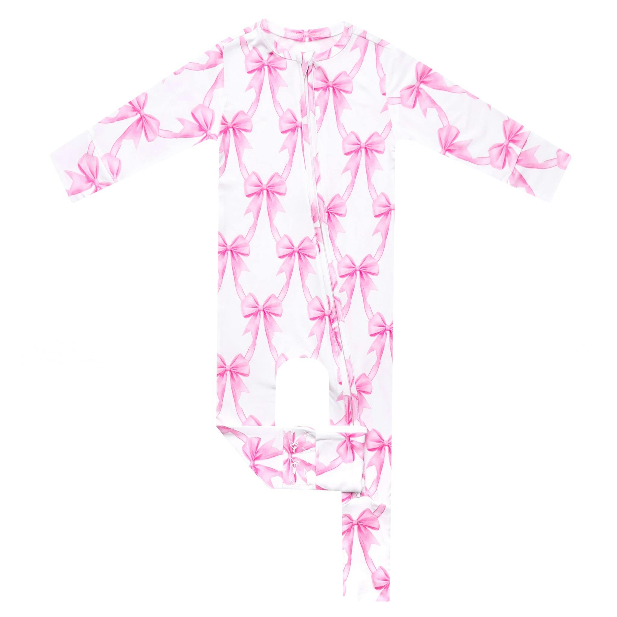 Bamboo Convertible Zip-Up Footie Pajama - Bow My Gosh