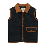 FISHER navy padded vest with cord trim