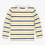 Kids long sleeve pocket tee in multi-stripe