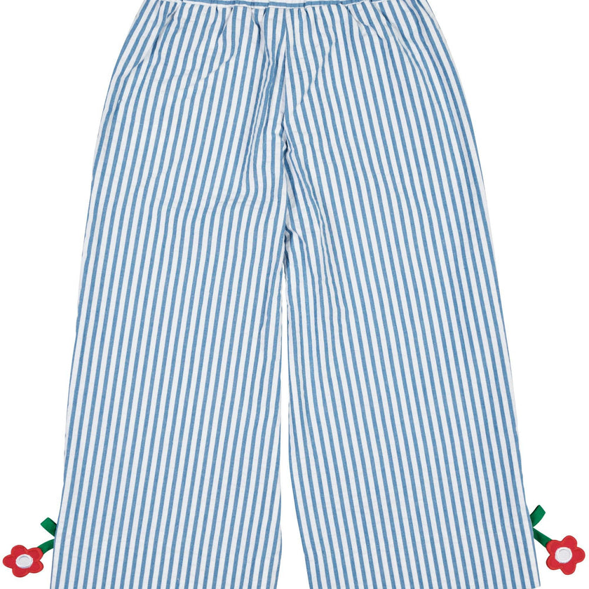 Seersucker Pants with Flowers