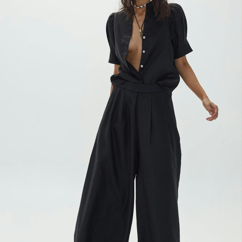 Sabi Linen Pants - Black