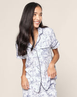 Women's Pima Cropped Pajama Set in Timeless Toile