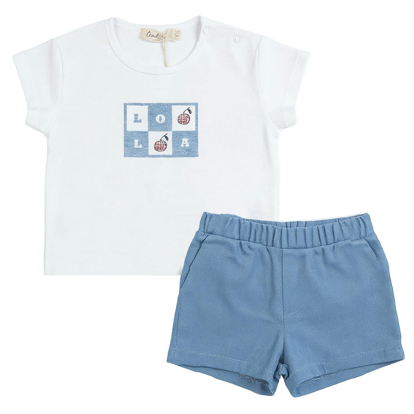 Woven Denim Short Set