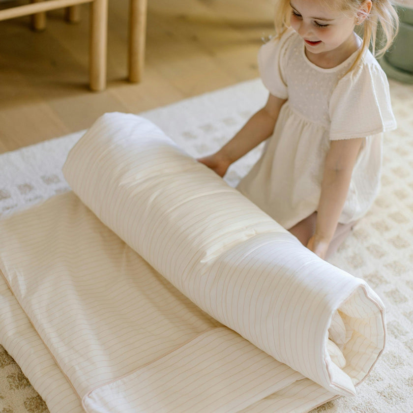 [NEW] XL Organic Nap Mat- Pink Stripe