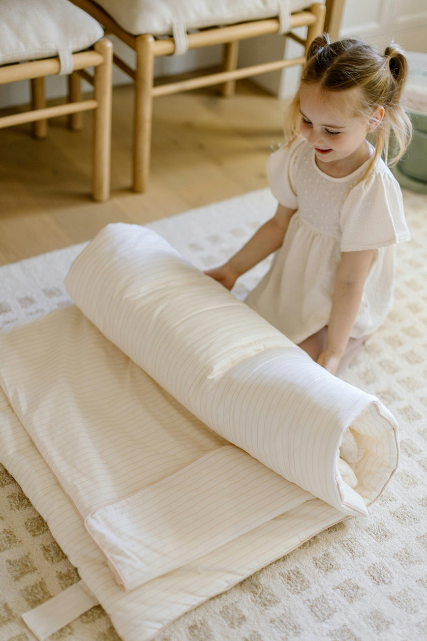 [NEW] XL Organic Nap Mat- Pink Stripe