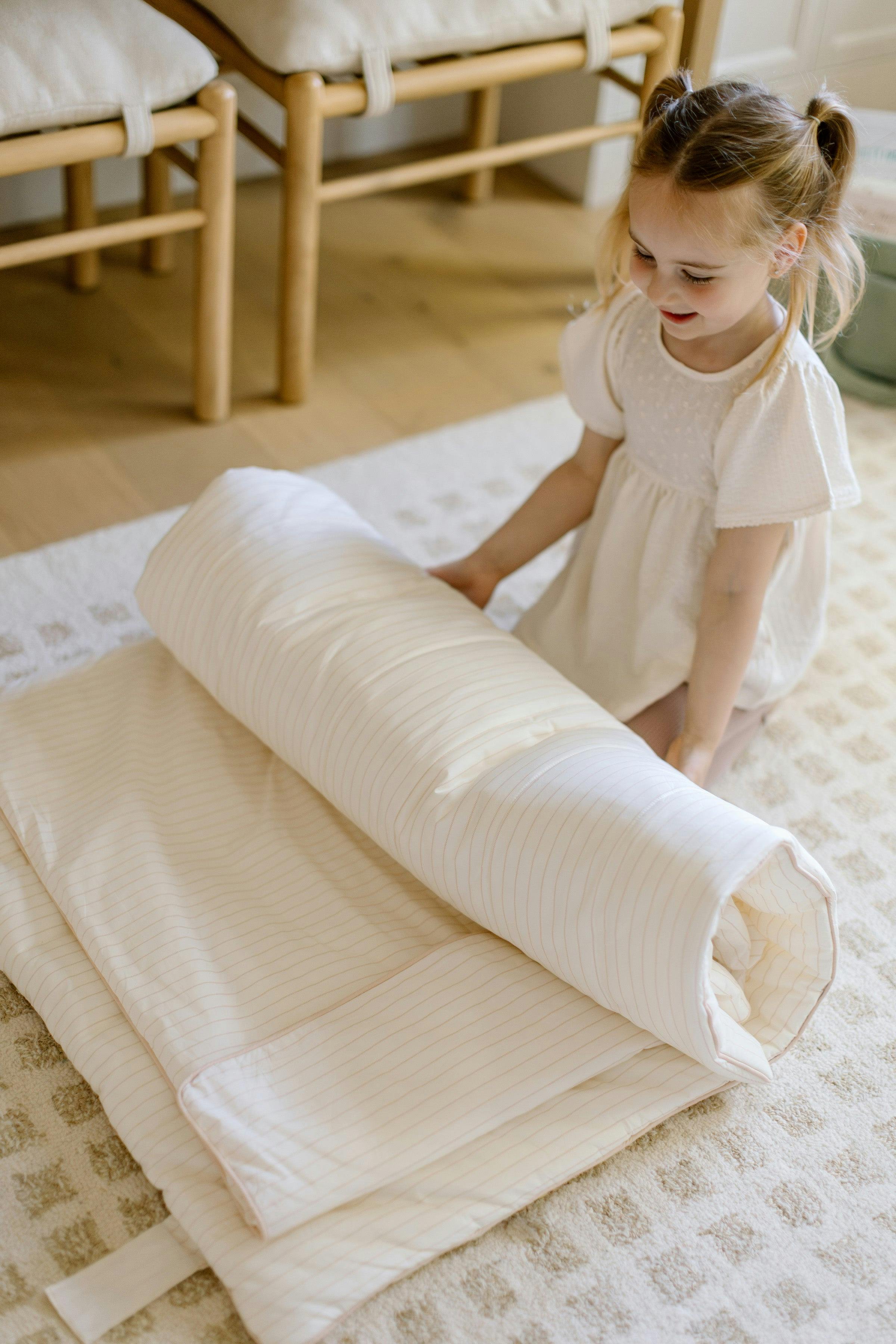 [NEW] XL Organic Nap Mat- Pink Stripe