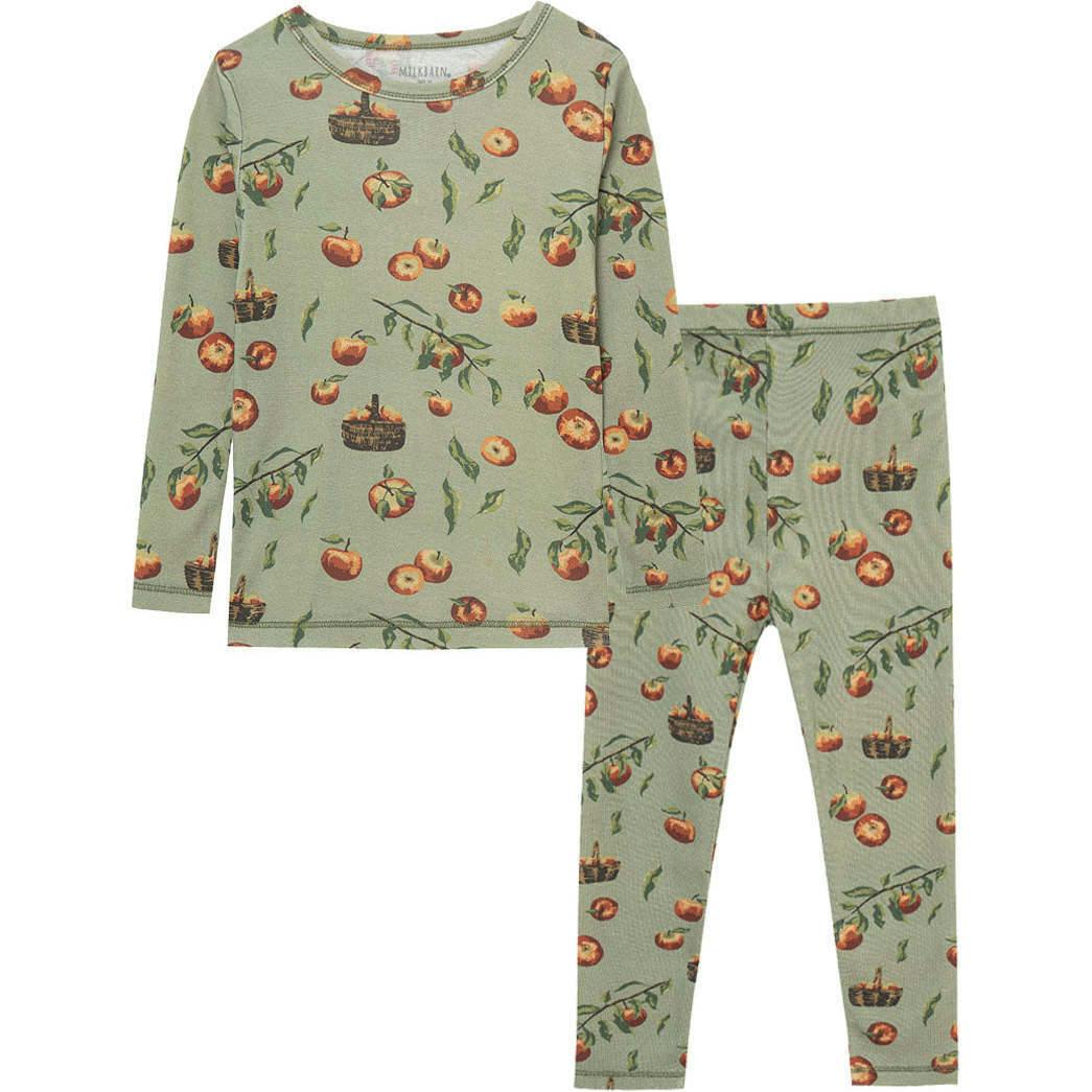Apple Orchard Organic Cotton Long Sleeve Two Piece Pajama Set