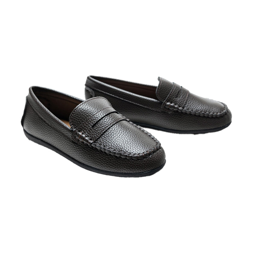 Mocha Faux Leather Penny Loafers