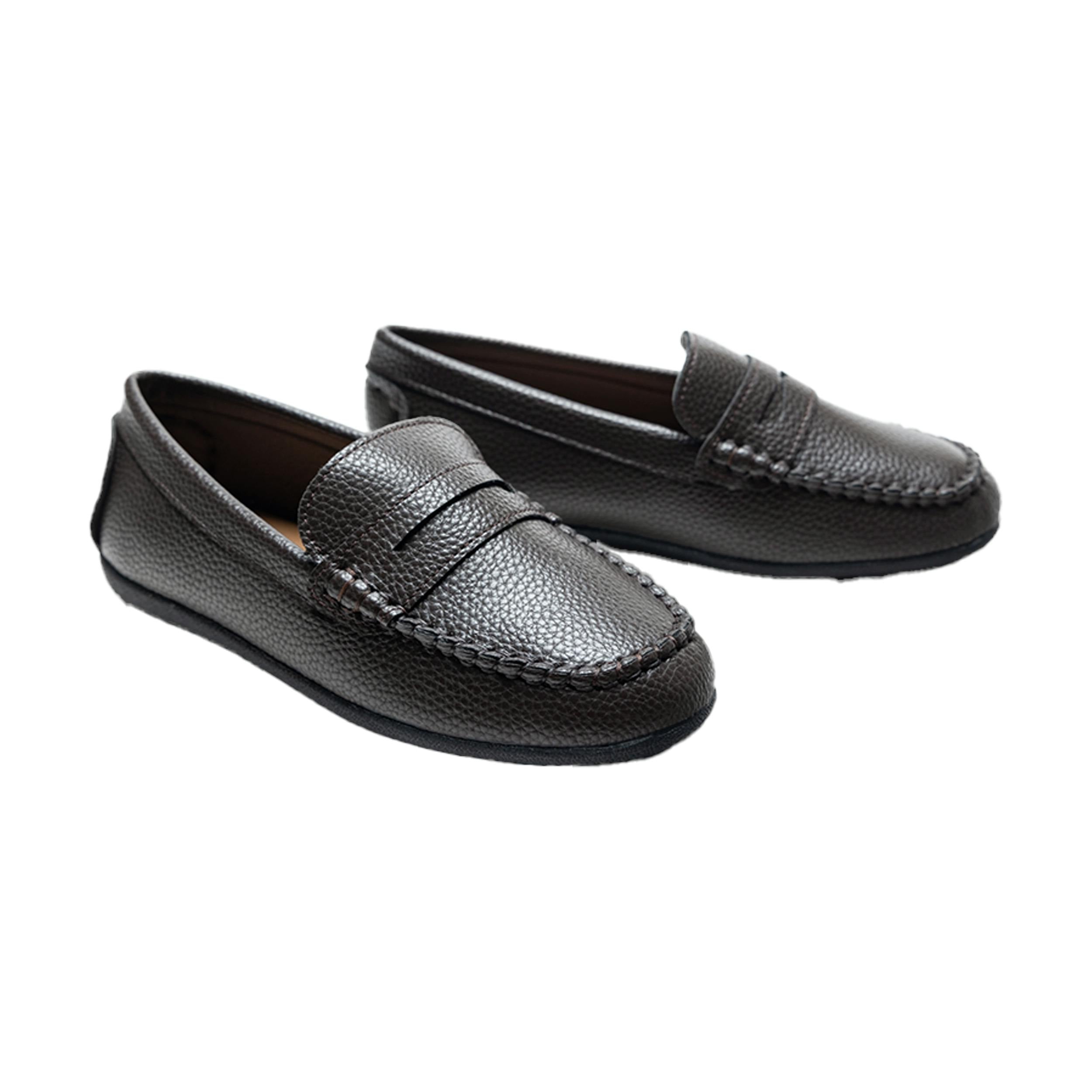 Mocha Faux Leather Penny Loafers