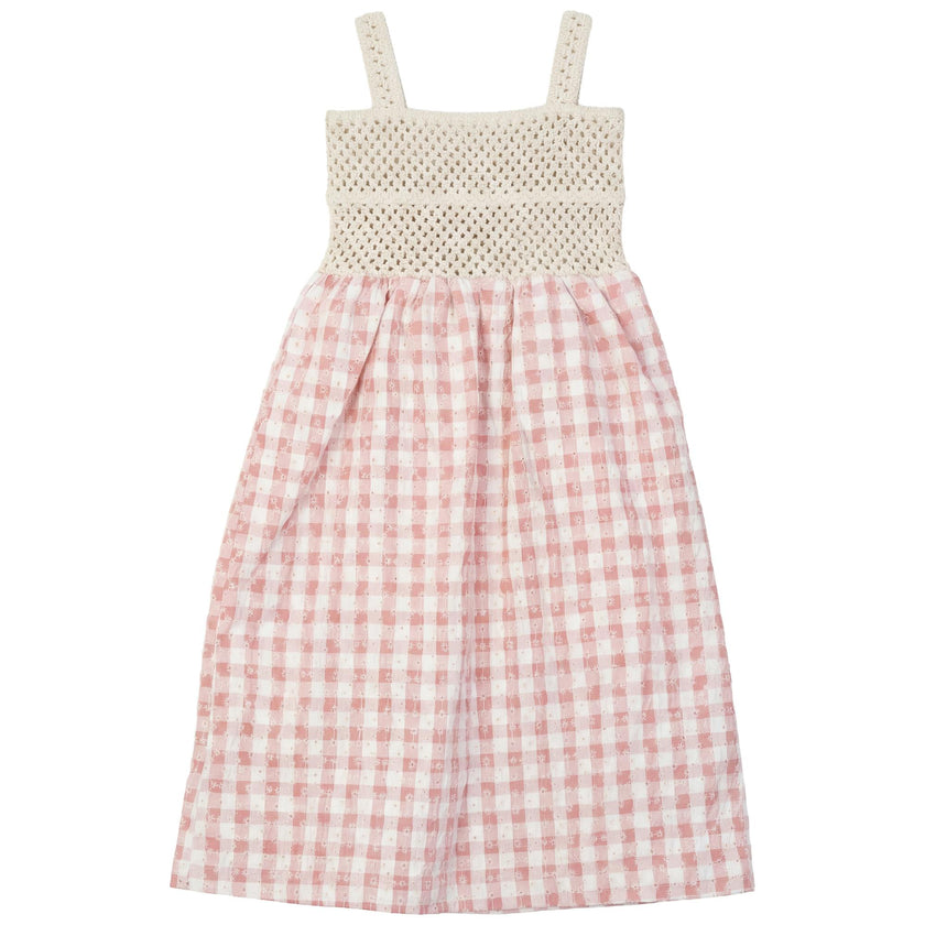 Checkered Embroidered Maxi Jumper