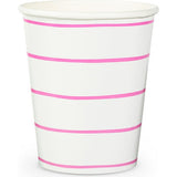 Cerise Frenchie Striped 9 oz Cups