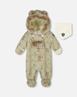 One-Piece Baby Layette Snowsuit Designed for Car Seat
