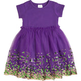 Mardi Gras Confetti Short Sleeve Tutu Dress