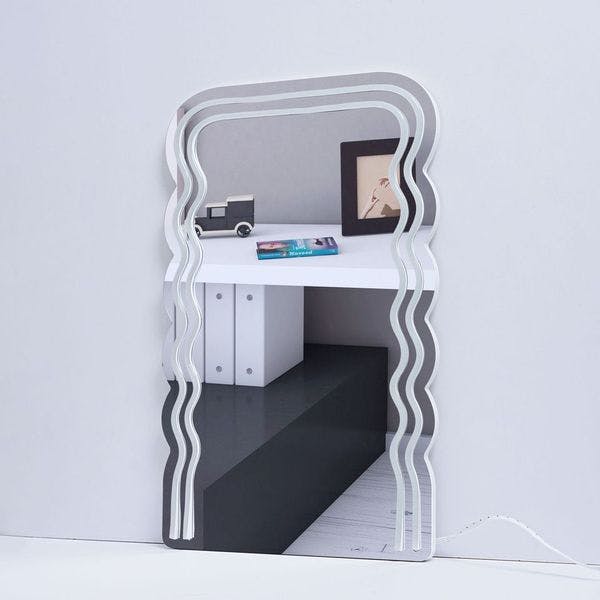 Neon LED Wave Mirror With Remote