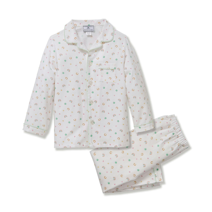 Kid's Twill Pajama Set in Good Luck Charms