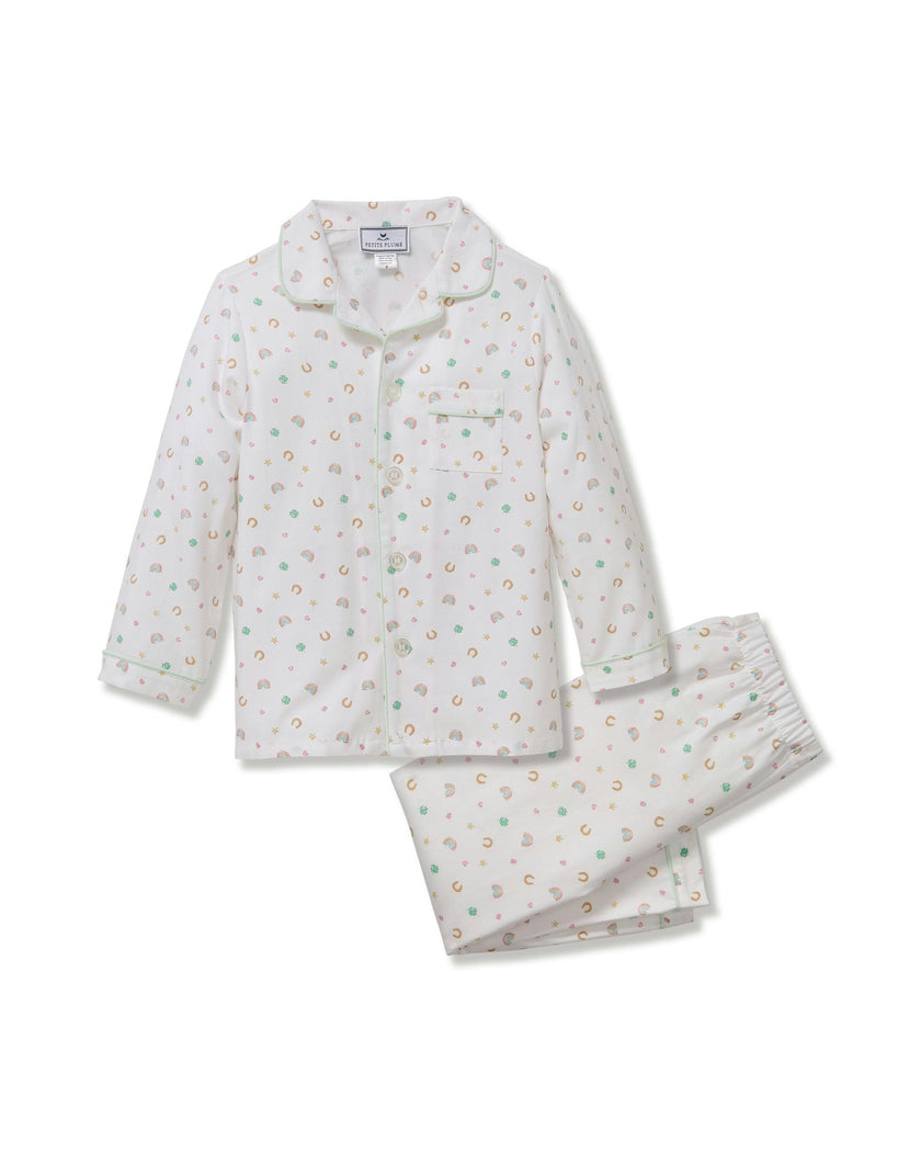 Kid's Twill Pajama Set in Good Luck Charms
