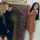 Brown Lace Collar Dress