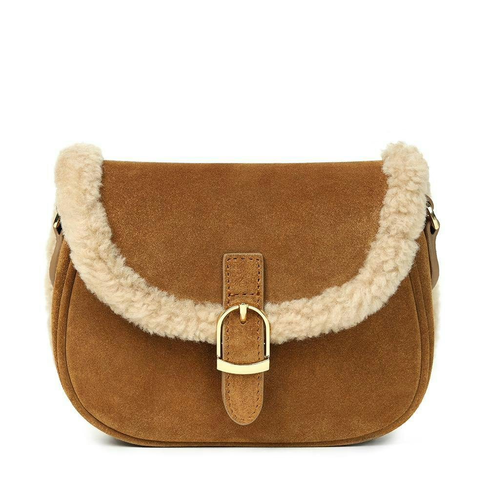 Shae Suede Crossbody Buckled Bag