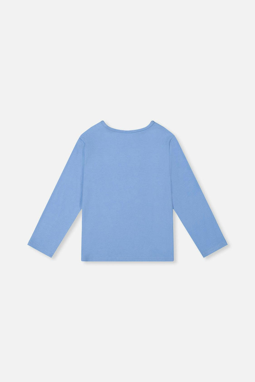 Brushed Rib Crew Neck Top Pale Blue
