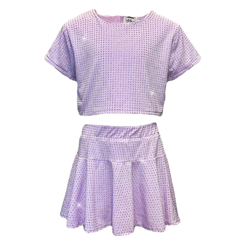 Taylor Crystal 2-Piece Top & Skirt Set