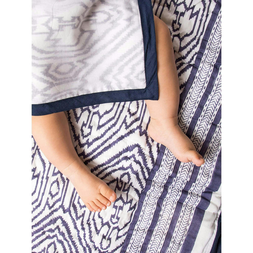 Block-Printed Cotton Crib Quilt