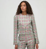 The Doyers Jacket - Baroque Diamond Block Berry/Green