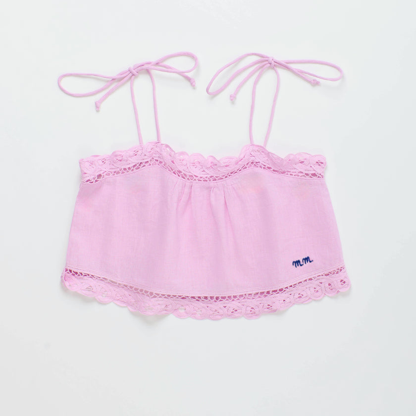 ISLA LACE TOP PINK