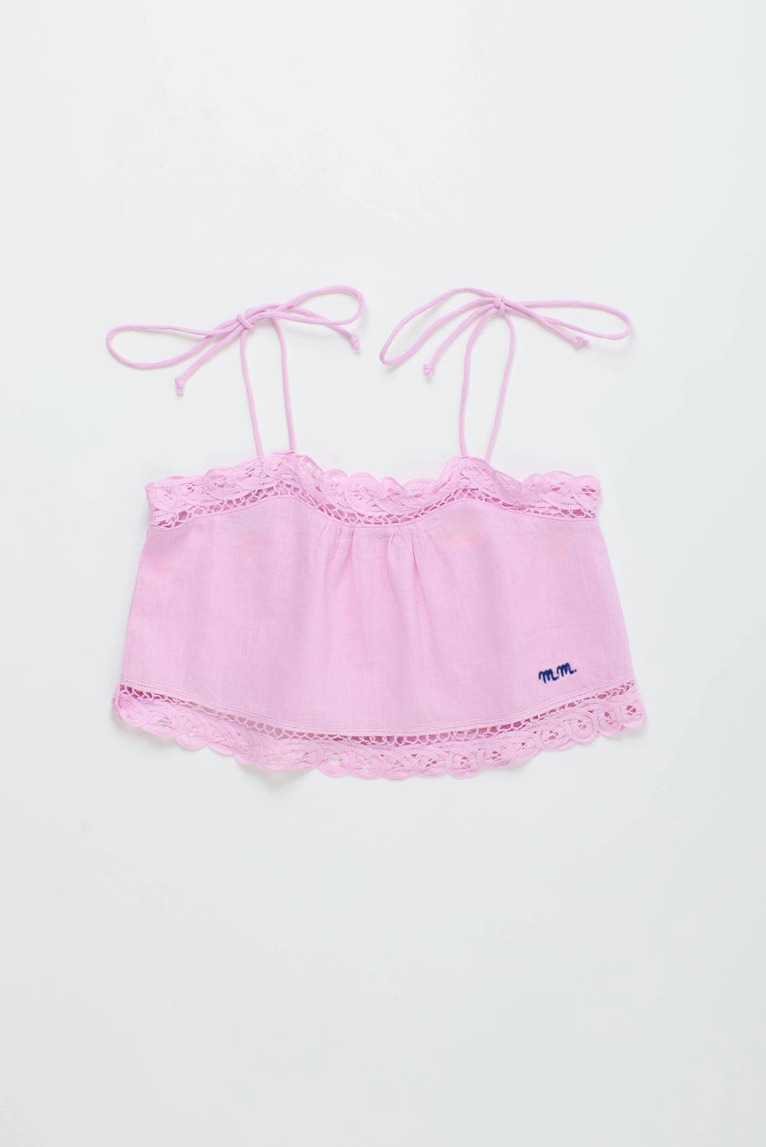 ISLA LACE TOP PINK