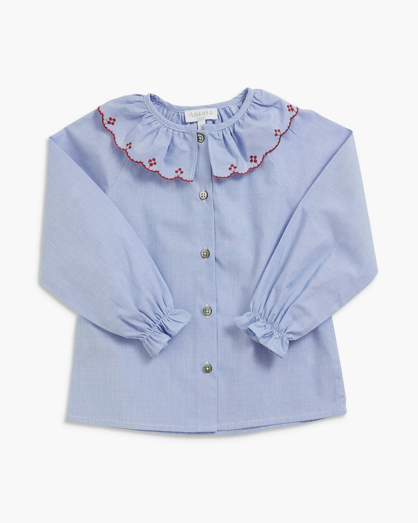 Anaise Blouse Sky Blue Fil a Fil