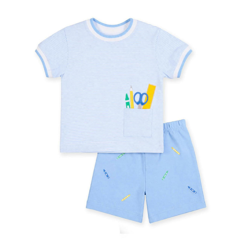 Knit Short Set with School Supplies