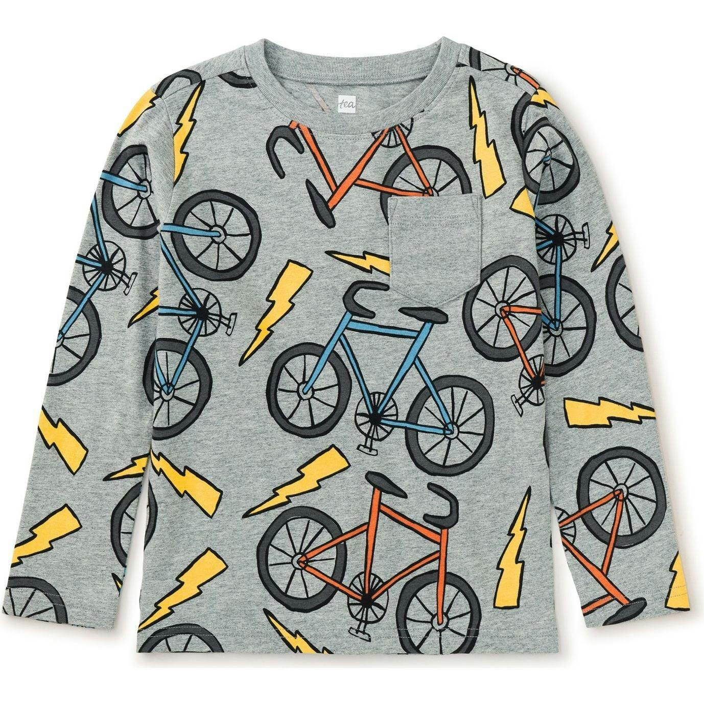 Tea Collection x Maisonette Long Sleeve Printed Pocket Tee, Multi