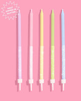 Pastel Glitter Candles - 10 glitter candles